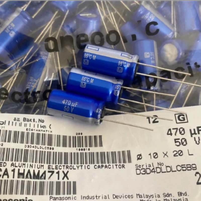 

5PCS 470UF 50V Fever sound capacitor 50V 470UF 10X20 AM Flash blue robe