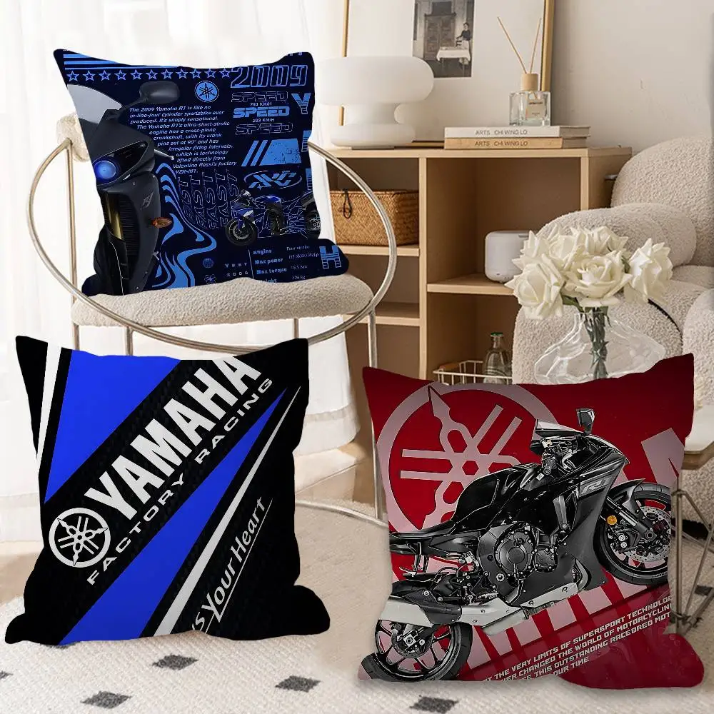 Y-YAMAHAs Logo décoratif chambre esthétique taie d'oreiller décor à la maison chambre canapé-lit canapé taie d'oreiller 45x45