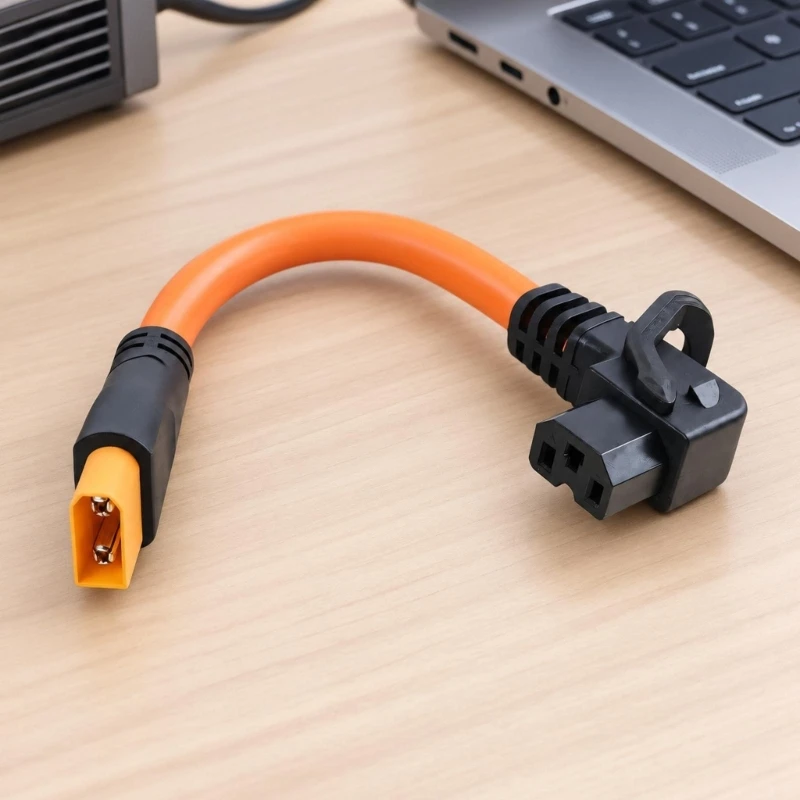 Right-Angle XT90 Power Cable with Flexible Silicone Jackets for Matching Interfaces and Space-Consciously Cable Routing K1KF
