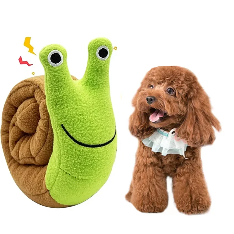 Dog Squeak Toys Pet Sniffing Plush Snails Toys Tibetan Food Molar Puzzle Dog Toys Interactive Dog Puzzle Toy Feeder Pet Supply