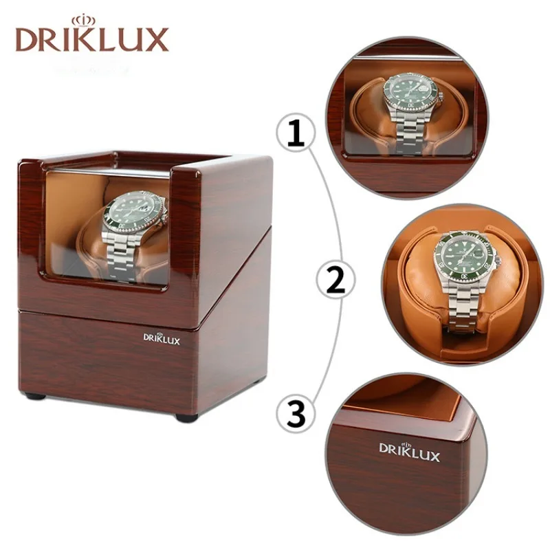 

Automatic Watch Winder with Zero Magnetism Wood Luxury Watch Box Organizer for Men 1 Slot Silent Mechanical Watches Storage