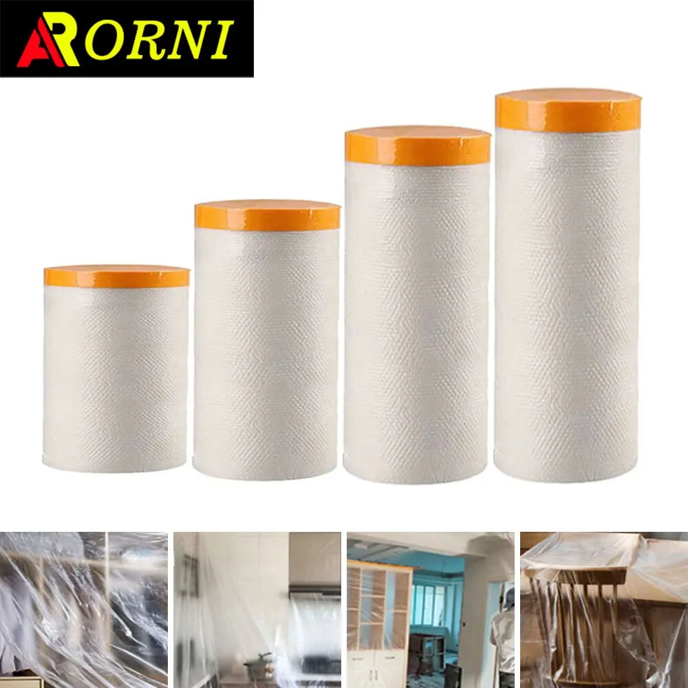 Pre-Taped Masking Film for Automotive Paint Coverage, Paint Masking Film, Furniture Dust Masking Film, Kitchen Fume Masking Film