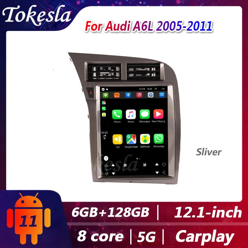 

Tokesla For Audi A6 A6L Q7 2005-2011 Android 11 Car Radio DVD Multimedia Video Player Auto Navigation Stereo GPS 4G DSP WIFI