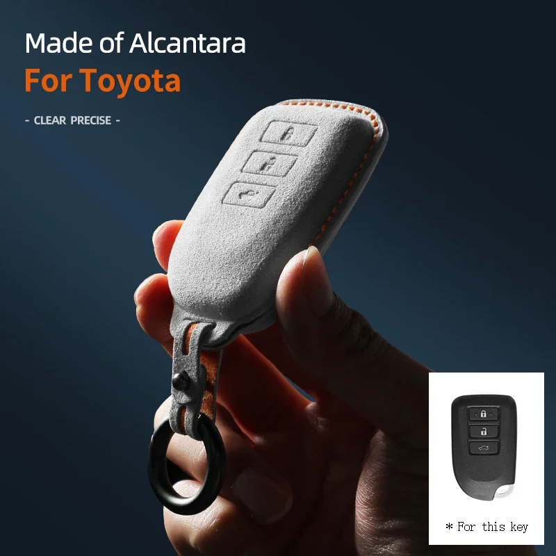 

Alcantara Car Key Case Cover Shell For TOYOTA Yaris Yarisl X Hiace Vios Verso Camry Corolla