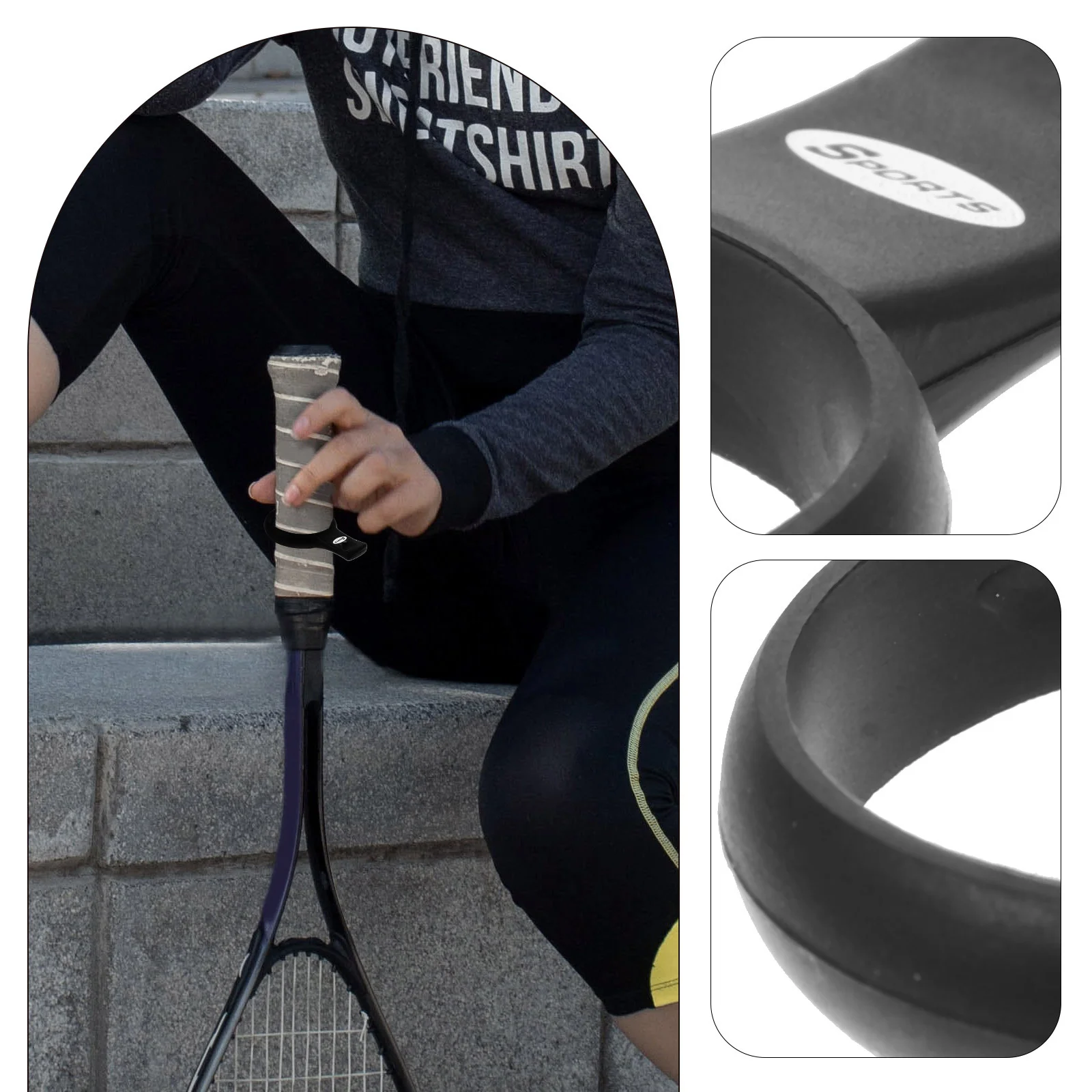 

Tennis Racket Handle Isolator Silicone Separator Finger Stability Trainer Tennis Training Tool Durable for Practice