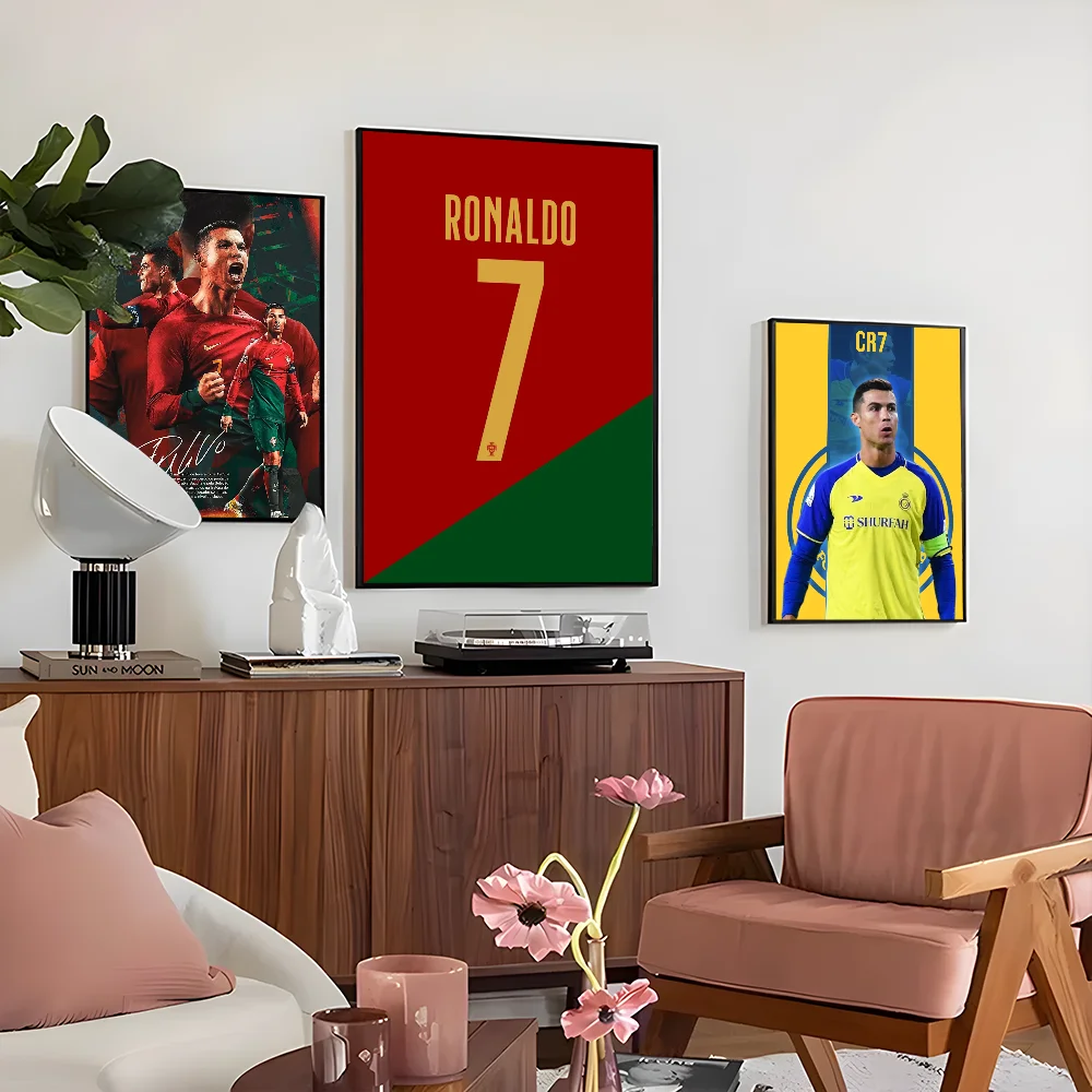 1PC Hot Cr-7 Football Player Poster Self-adhesive Art Waterproof Paper Sticker Coffee House Bar Room Wall Decor