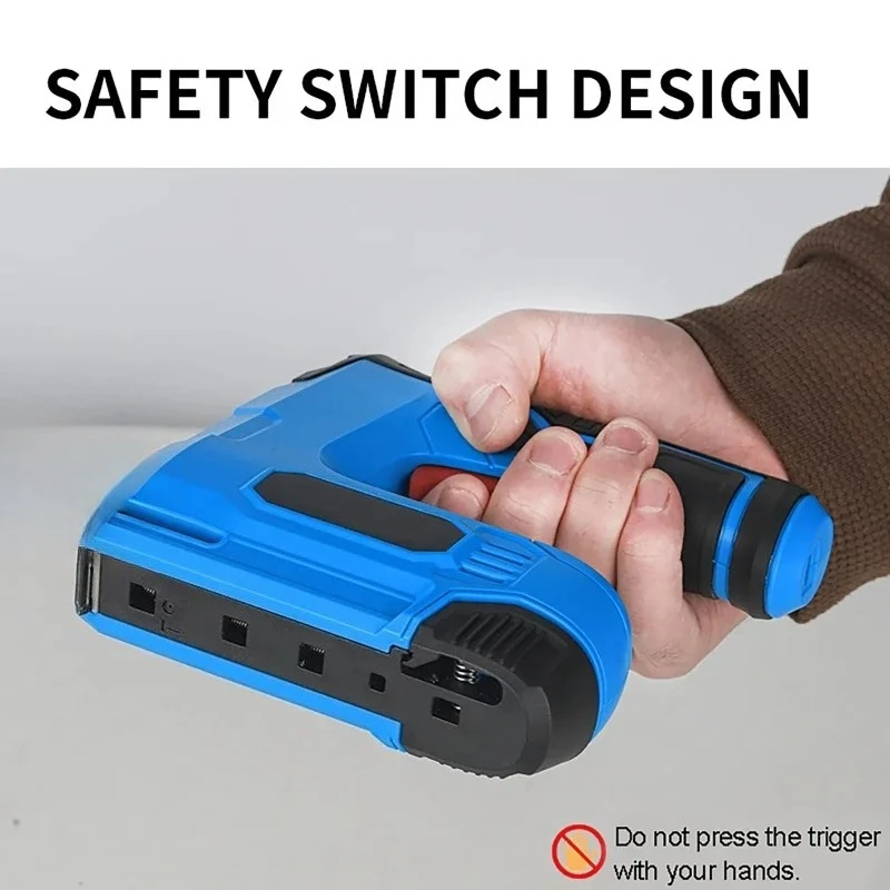 Cordless Electric Stapler Lithium-ion Nail Gun Staple Gun Furniture DIY Wood Frame Multitool Nailer