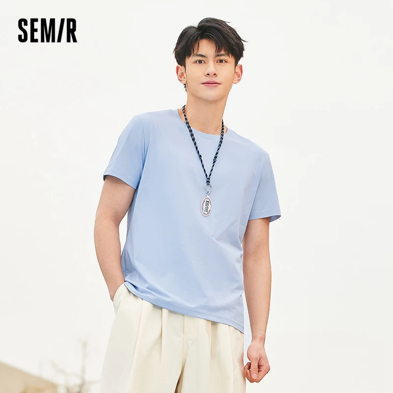 

SEMIR Short-Sleeved T-Shirt Men Cool Black Technology 2022 Summer New Solid Color Men'S Outdoor Sports Breathable T-Shirt