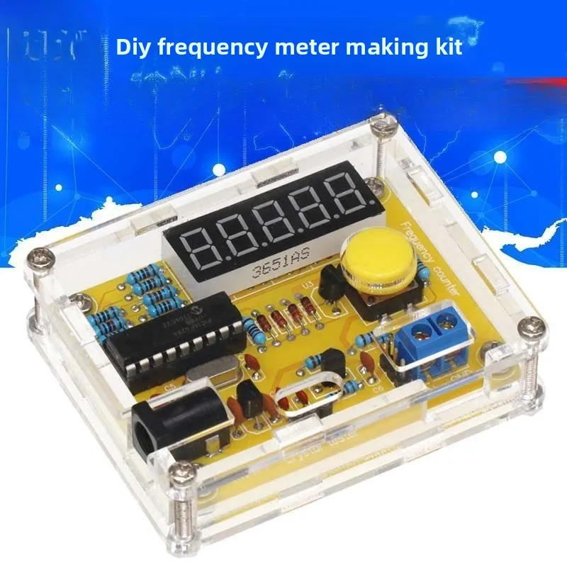 1Hz-50MHz Frequency Meter, Crystal Oscillator Measurement, Frequency Measurement DIY Kit, with Housing Side Mount