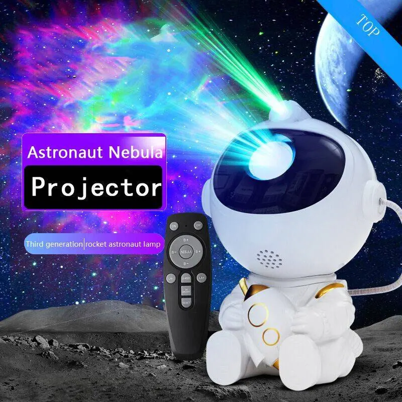 Projecteur d'astronaute galaxie, veilleuse de chambre à coucher, décoration d'angle de tête réglable, décoration de plafond de fête, cadeaux de noël