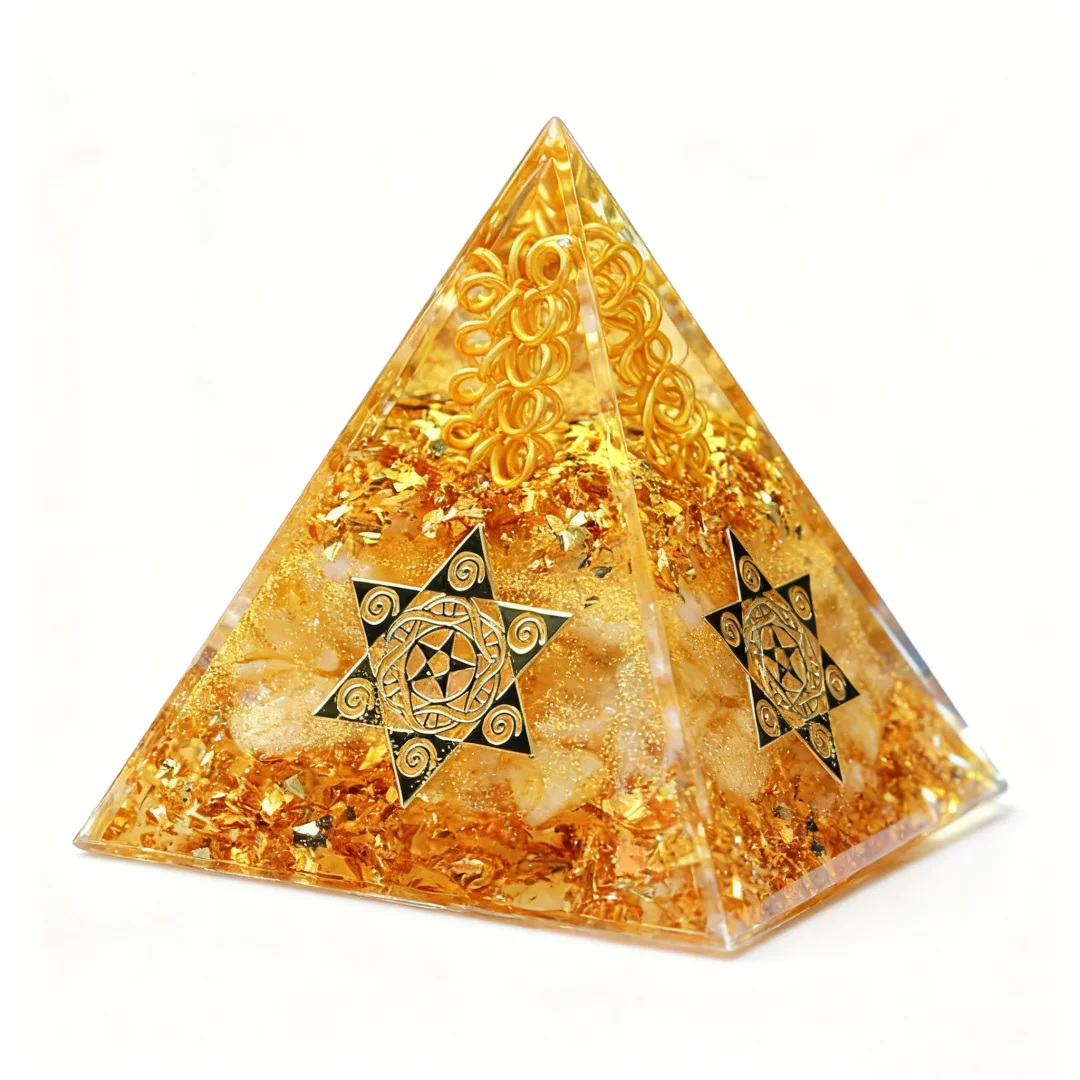 1 قطعة هرم أورجونيت ، تمثال هرم مصر زخرفة شخصية صغيرة إبداعية لطاولة الفندق الداخلية ، هرم أورجونيت سيترين