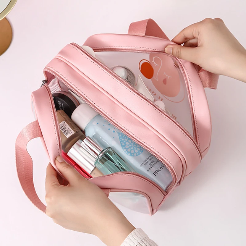 Large Capacity Handheld Wet Dry Storage Bag Outdoor Beach Swimming Bag Portable Skincare Cosmetic Organizer Wash Toiletry Bag