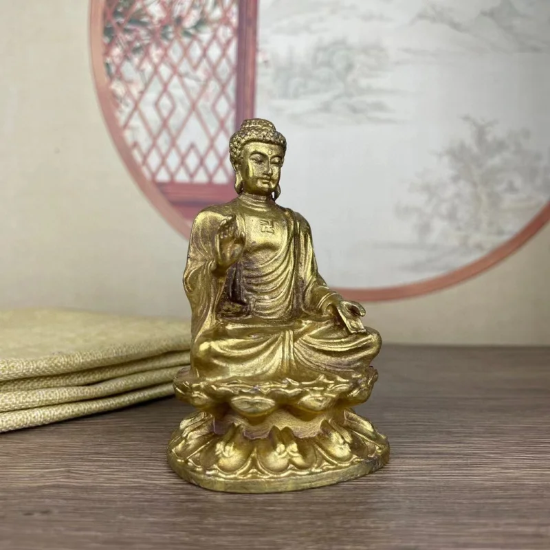 Copper-plated , Buddha Shakyamuni statue, home craft decorations, car decoration ornaments