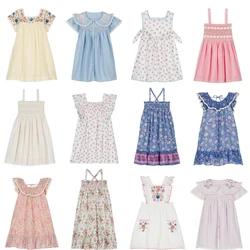 2026 LM brand kids dress new summer girls cute flower embroidery Princess dresses baby toddler clothes on stock