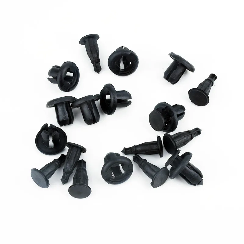 20Pcs 10mm Hole Auto Fastener Bumper Fender Rivet Trim Black Plastic Engine Cover Retainer Clips for Honda Accord CRV Civic