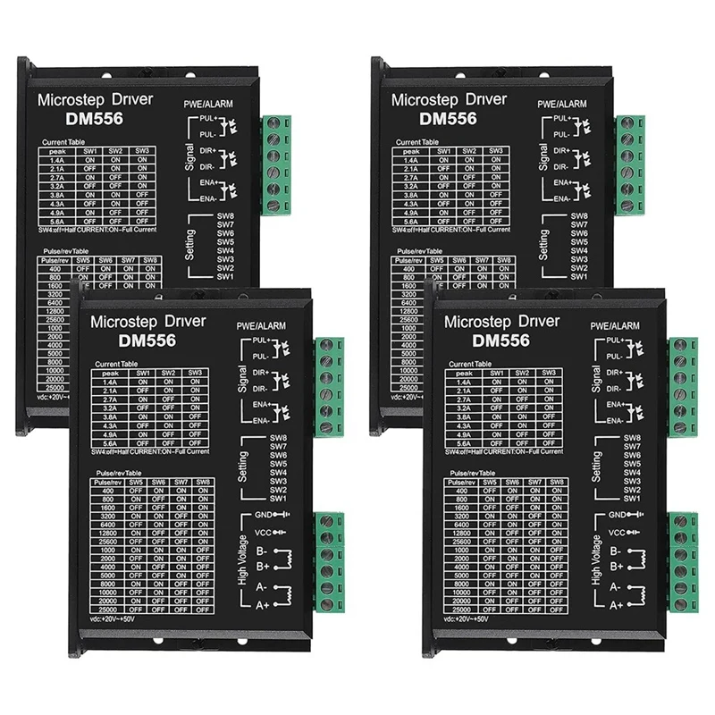 DM556 CNC Digital Stepper Driver DM556 Stepper Motor Controller 2-Phase Stepper Motor Driver 4Pack