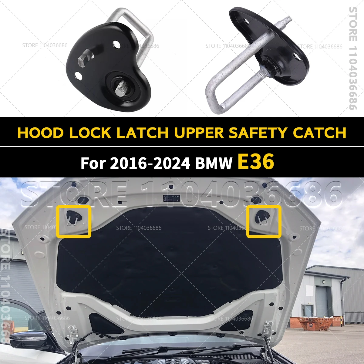 

Для BMW E36 530i 540i 640i 740i 750i X3 X4 X5 X6 X7 Z4 M5 2016-2024 Защелка замка капота Верхняя защитная защелка 51237347412