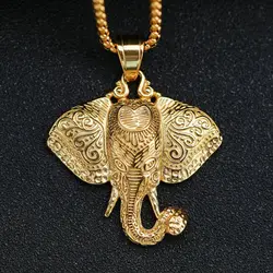Stainless steel elephant pendant Hip hop fashion classic patterned elephant pendant