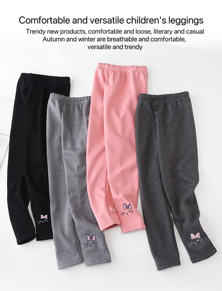 Mädchen Winter Leggings Fleece-gefüttert Thermo Strumpfhosen Outdoor Tragen Multi-Farbe Herbst Winter Nette Kinder Böden Verdickte Warme Hosen – Detail 2