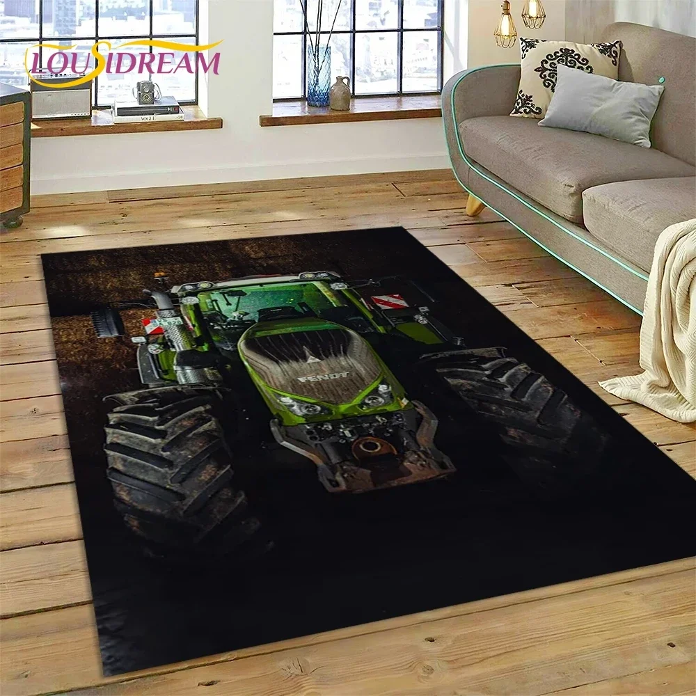 Retro Tractor Car 3D Truck Carpet Rug for Bedroom Living Room Home Sofa Decoration,Children Game Large Decor Floor Mat Gift