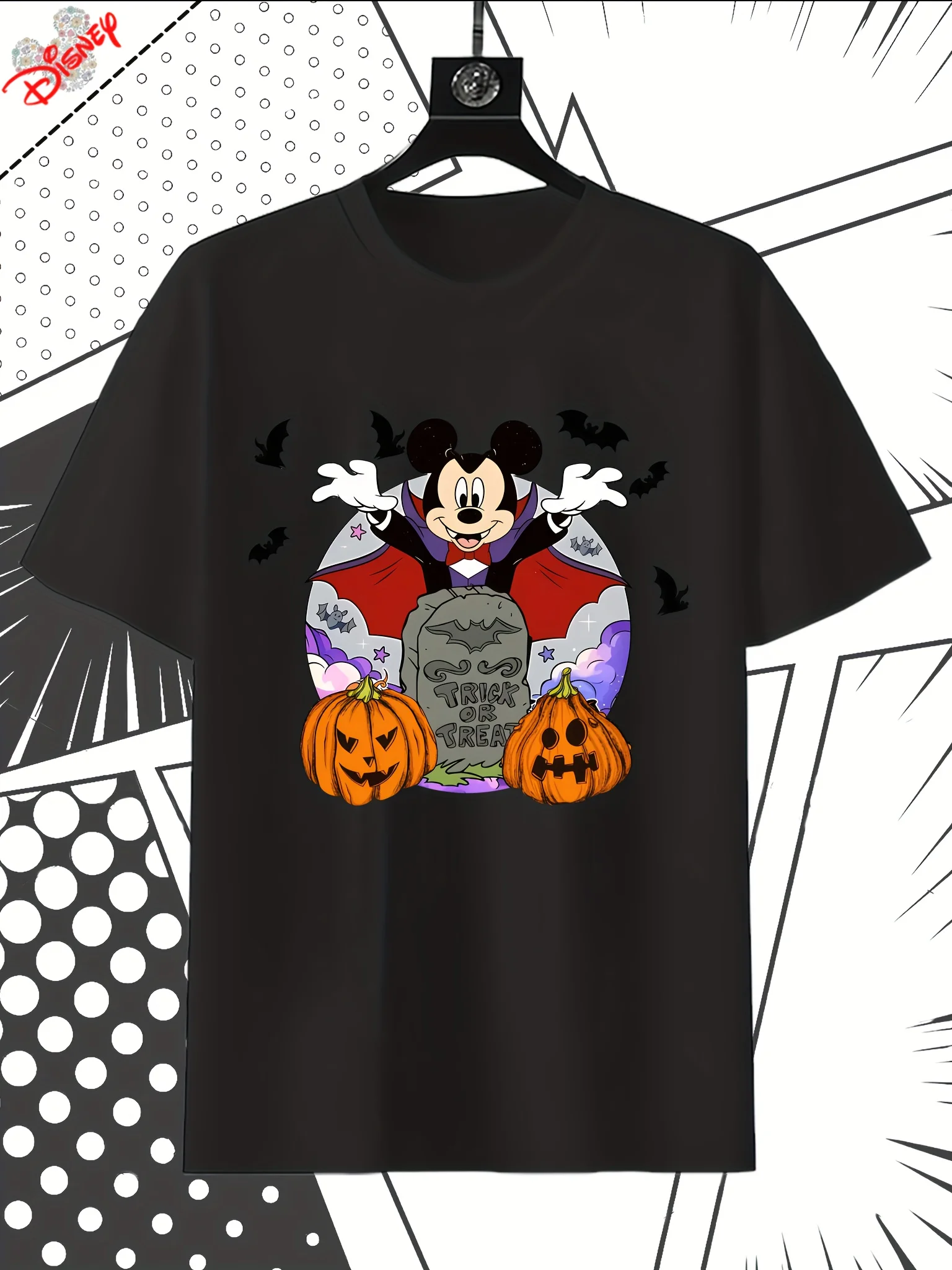 

Disney T-shirt - Inspired By Halloween Party Costumes, Casual Round Neck Top Suitable for Theme Events and Casual Outfits