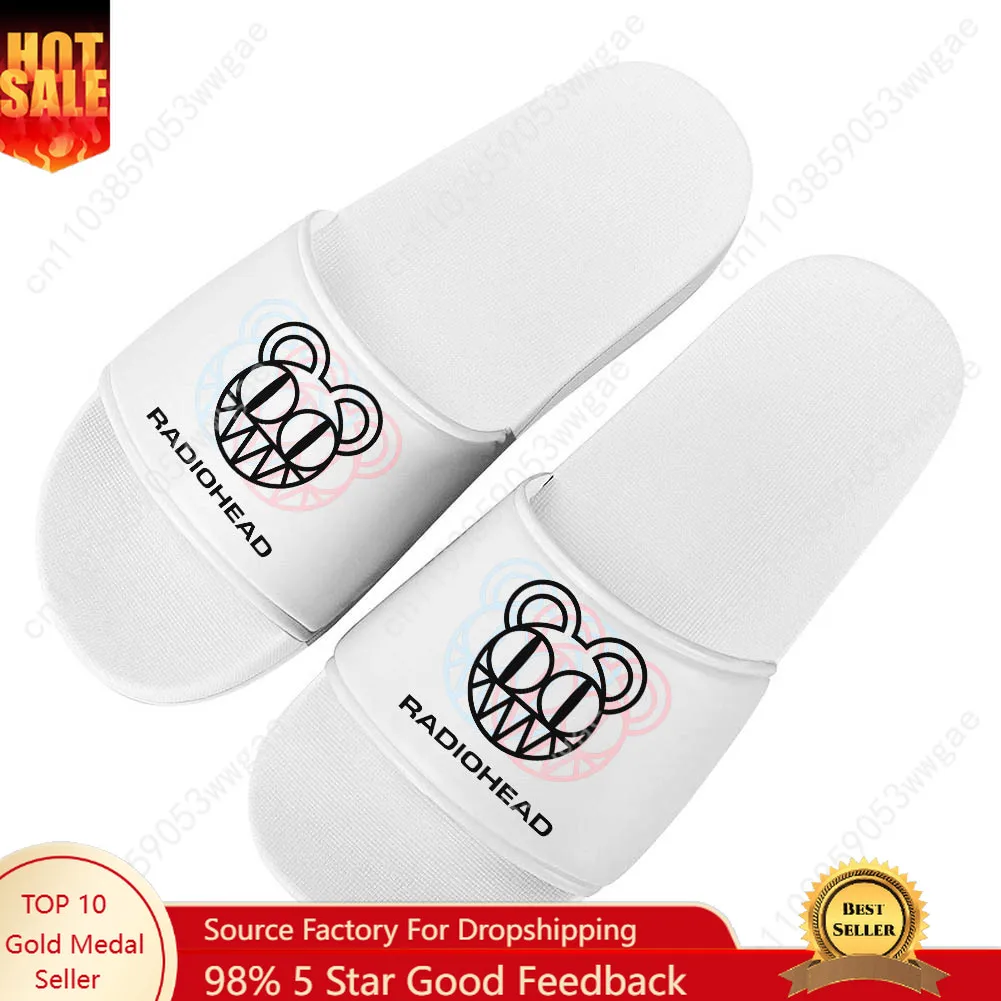 

Radiohead Rock Band Sandals Home Slippers Water Shoes Mens Womens Sandal Bathroom Beach Pool Customized Summer Slippers White