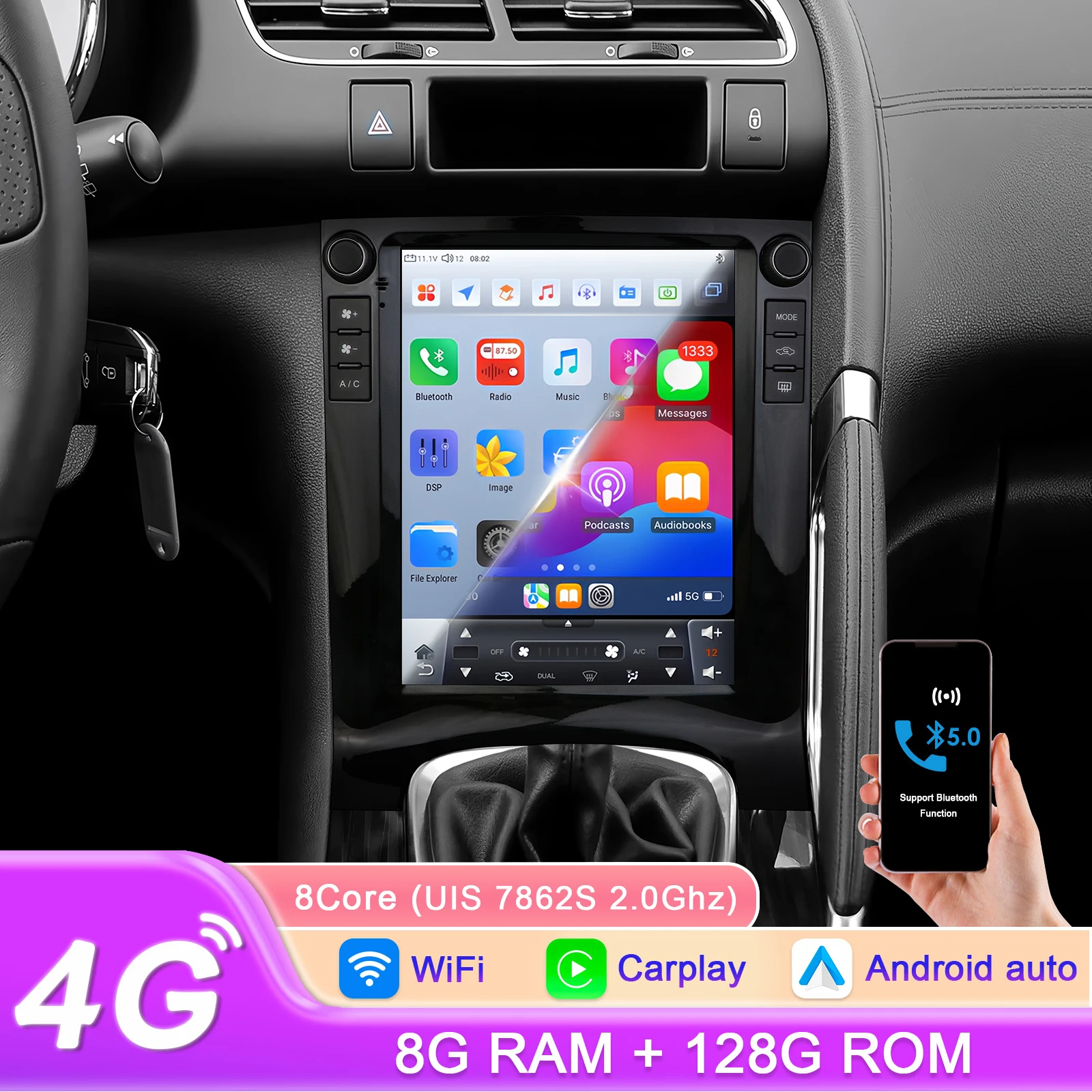 

9.7 inch Carplay 4G-LTE 360Camera Carplay Android Car Radio For Peugeot 3008 2010-2017 Car Multimedia Player GPS Auto Stereo RDS