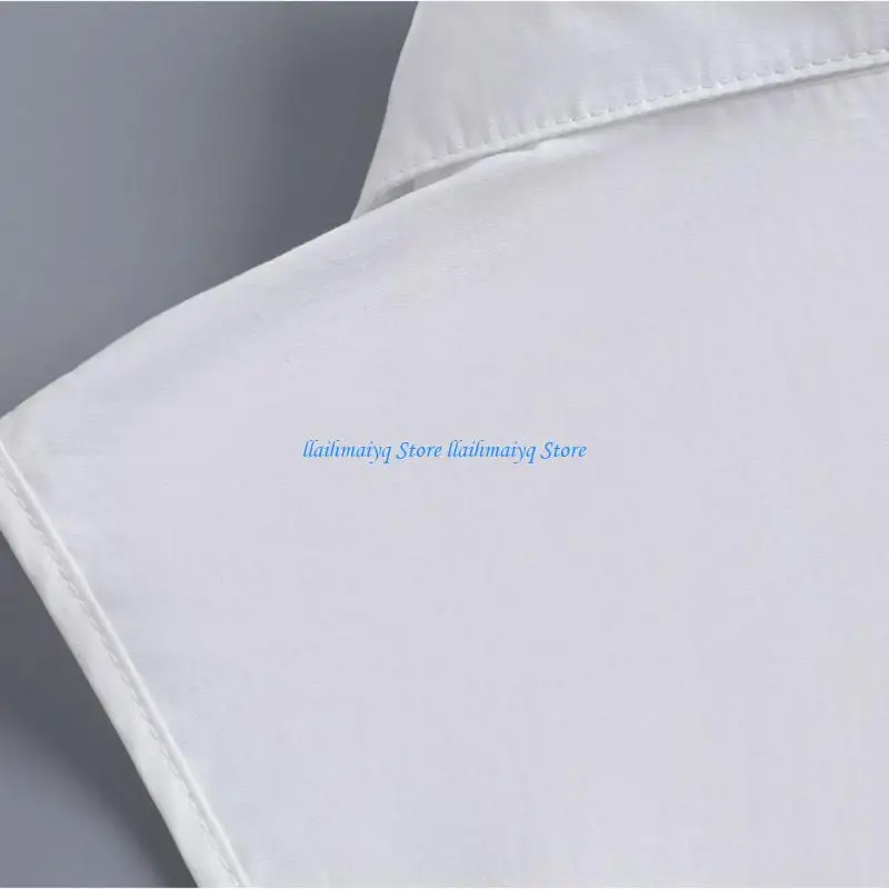 573B Detachable Shirt Collar for Women Pointed Collars Blouse Insert White Polyester Lapel Accessory for Sweaters Dresses