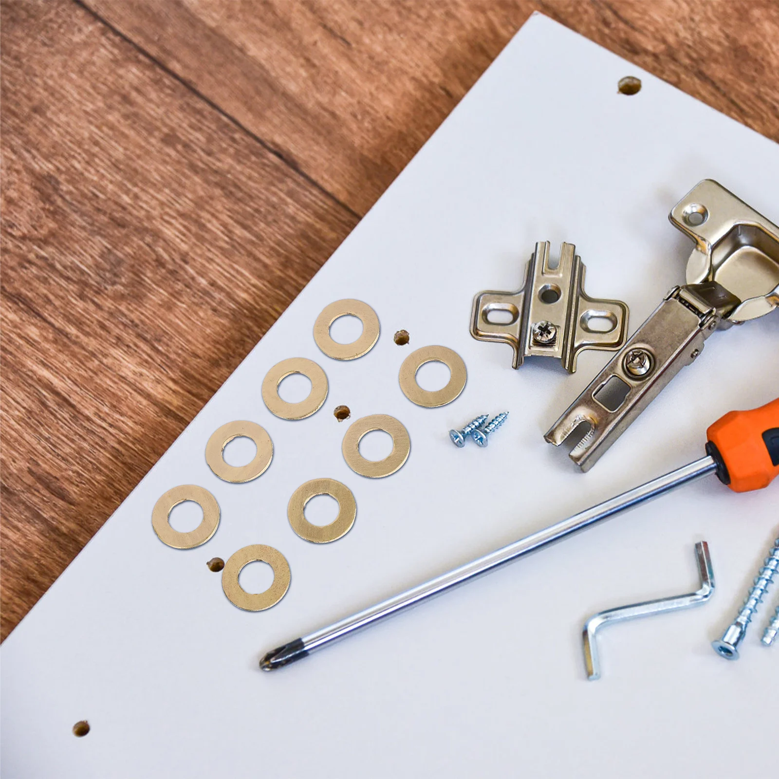 

100Pcs Brass Washers Seal Gaskets Wear Resistant Brass Flat Sealing Washers for Vehicle Furniture Appliances