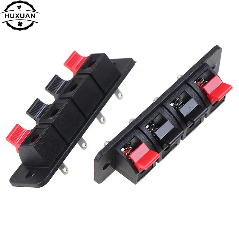 2 Pcs/lot Hot 4 Positions Connector Terminal Push In Jack Spring Load Audio Speaker Terminals Breadboard Clip
