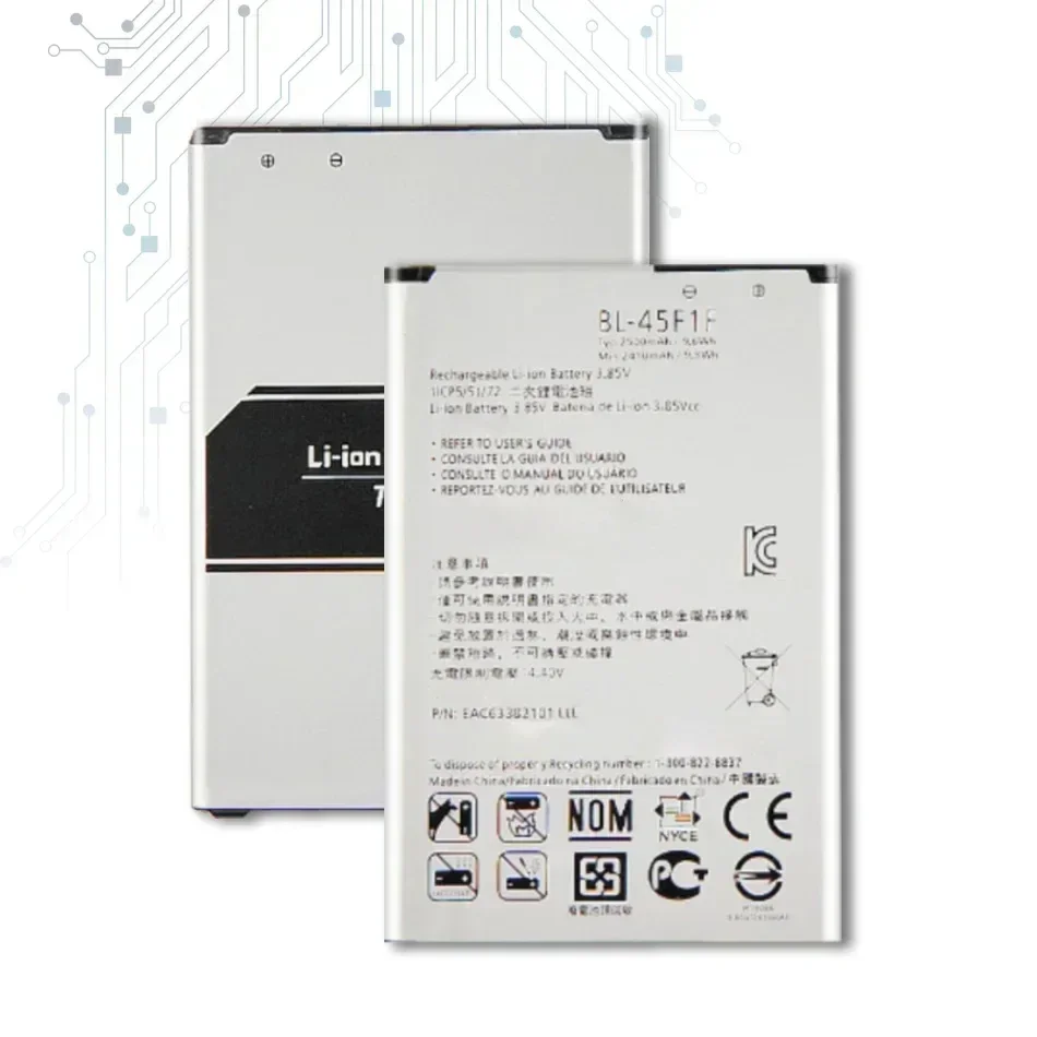 Batteria Compatibile LG BL-45F1F – 2500mAh, Per LG K8 (2017), K4 (2017), K9, LM-X210EM - 2