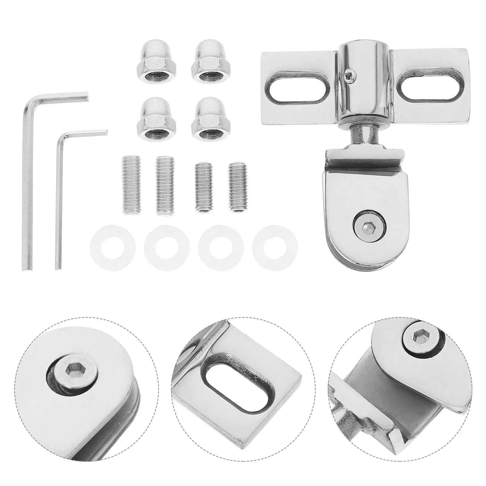 

1 Set Of Shower Door Pivot Hinge Heavy Duty Stainless Steel Glass Door Hinge Clamp For Bathroom Glass Doors Hardware Replacement