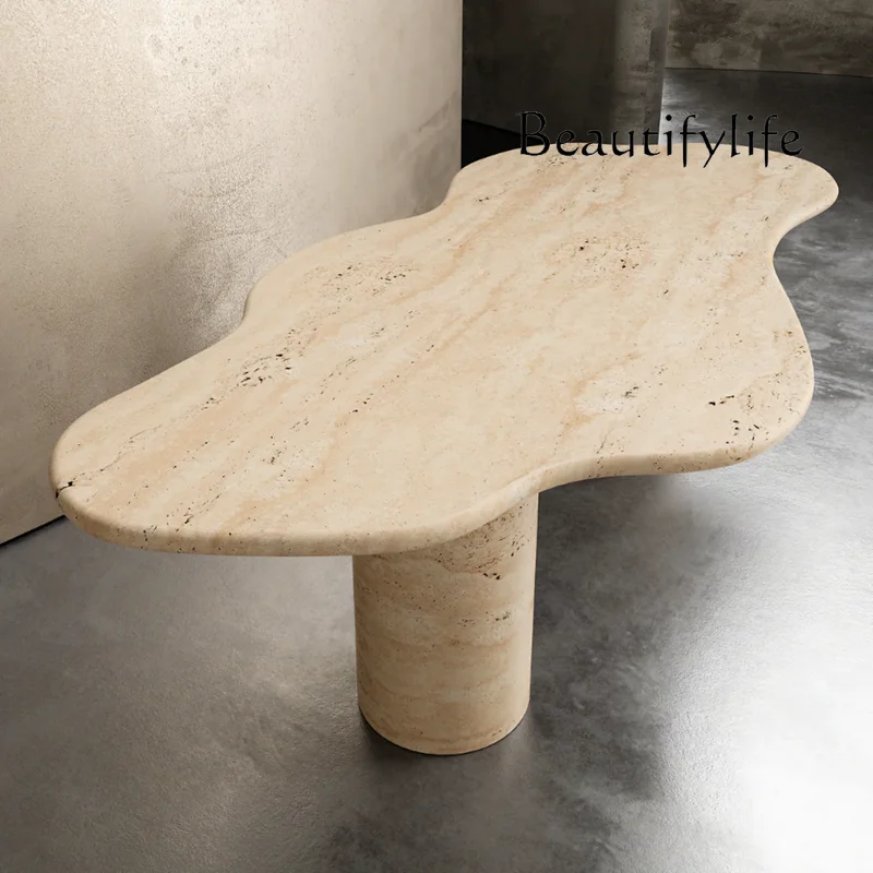 

surprise quiet wind special-shaped large dining table long dining table medieval retro marble conferen