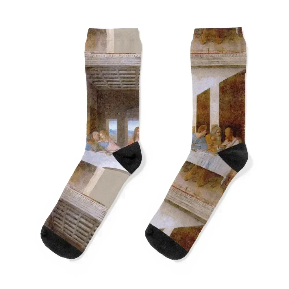 

The Last Supper - Leonardo Da Vinci Socks New year's winter thermal colored Stockings man Girl'S Socks Men's