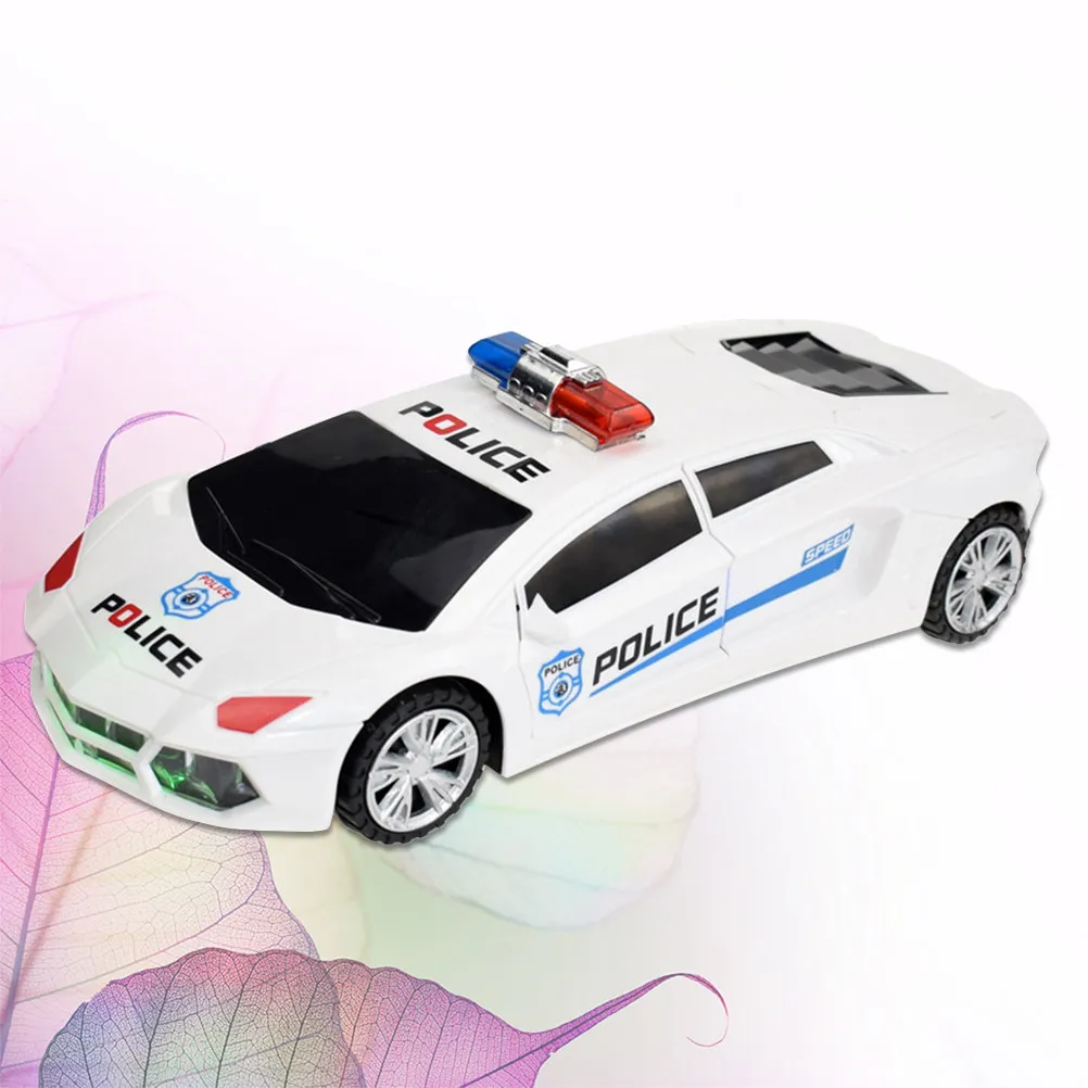 

1Pcs Kids Police Car Electric Music LED Light 360 Degree Rotation Open Door Rear Cover Birthday Halloween Christmas Gift