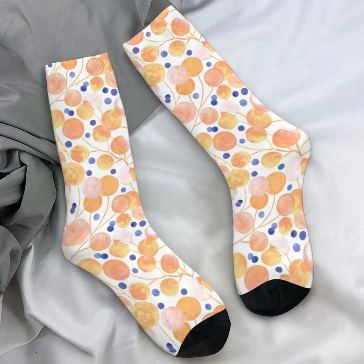 Pompom Plants Socks Peach Abstract Texture Simple Elegant Stockings Winter Anti Sweat Men Socks Warm Soft Skateboard Socks