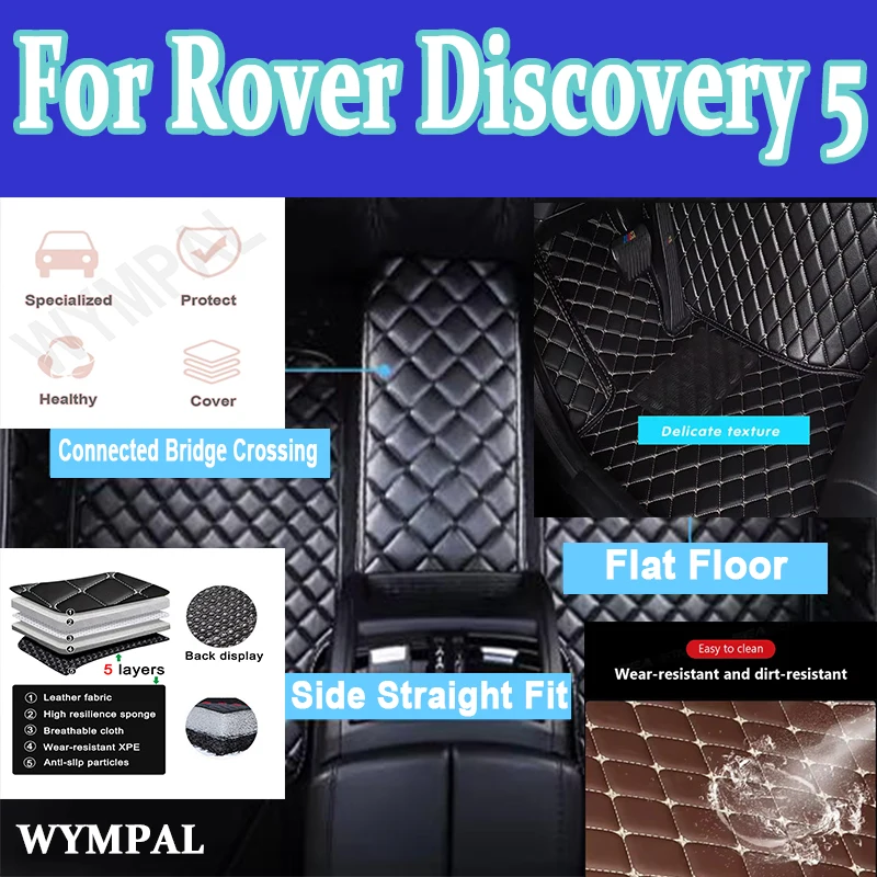 

Luxury Car floor mats for Land Rover Discovery 5（SEVEN SEAT）2017 2018 2019 2020 Custom auto foot automobile carpet cover Pads