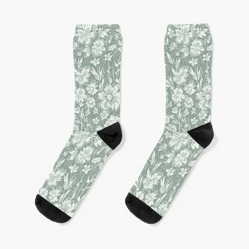 

Green Floral Socks short new in's sport sheer Girl'S Socks Men's funny sock with print professional running Male Socks Women's