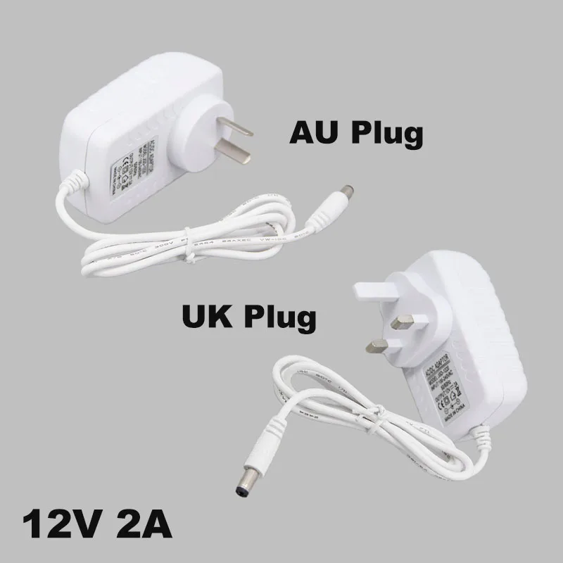 white EU US AU UK plug AC 110V-240V to DC 12V 2A Power Supply transformer Adapter Switching Converter Charger For Strip Driver