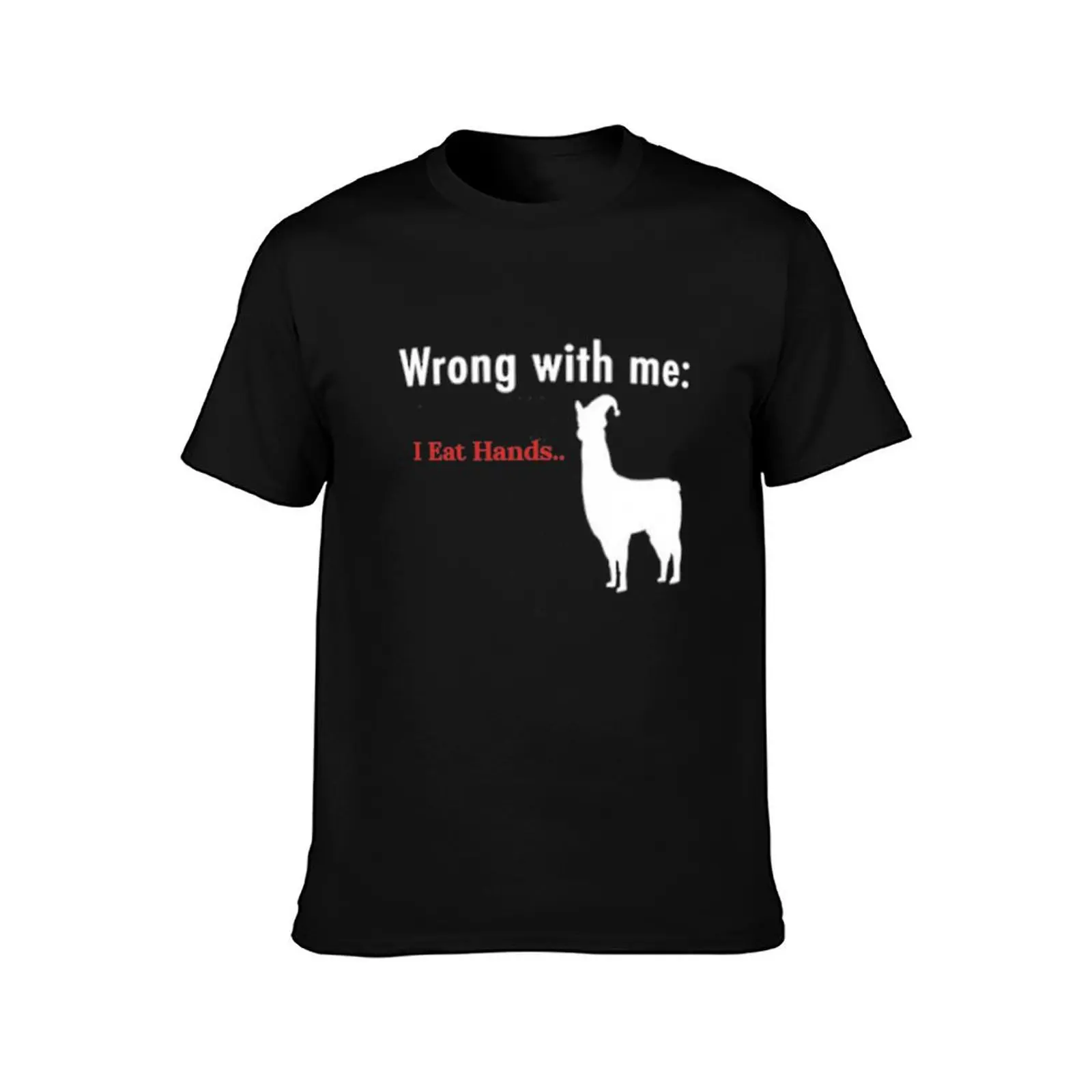 Llamas With Hats - I Eat Hands T-Shirt Casual Simple Design Short Sleeve Shirt
