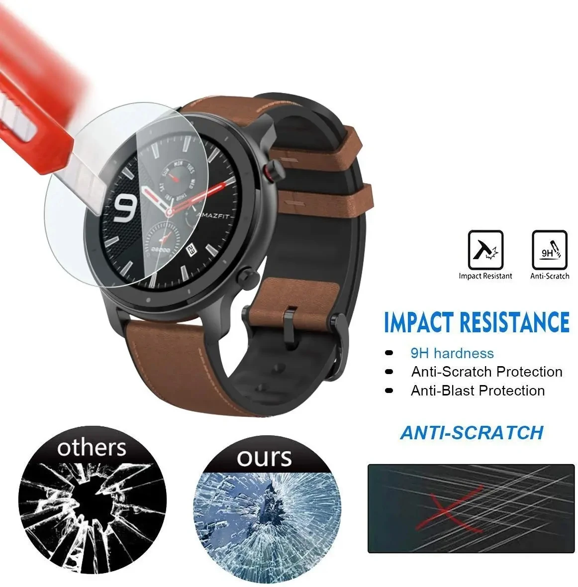 Tempered Glass For AMAZFIT GTR 42mm 47mm 9H Premium Screen Protector Film Smartwatch Accessories For AMAZFIT GTR Cover Films