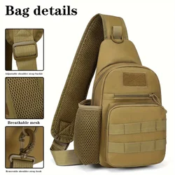 Outdoor men's bag, casual men's chest bag, shoulder crossbody bag, multi-functional wear-resistant crossbody bag, small bag, trendy messenger bag