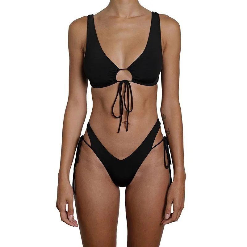 

Новый сексуальный простой ретро пляжный купальник-бикини из нейлонового материала e бикини с накладкой на грудь без стальной поддержки