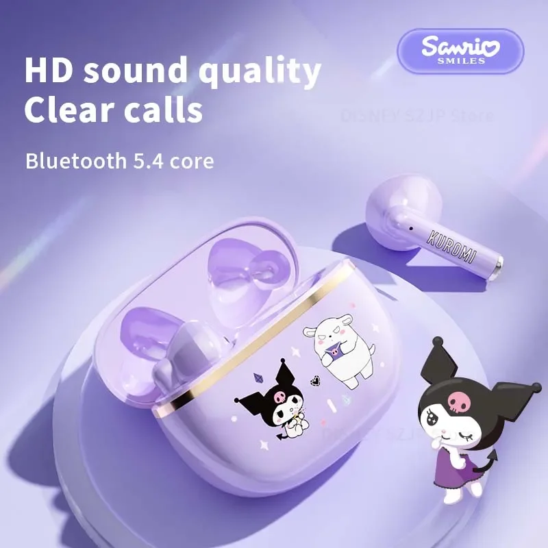 Sanrio Kuromi Earbuds BL65 Wireless Bluetooth 5.4 Headphones Cute Hello Kitty TWS Headsets Kawaii Cinnamoroll Noise Reduction