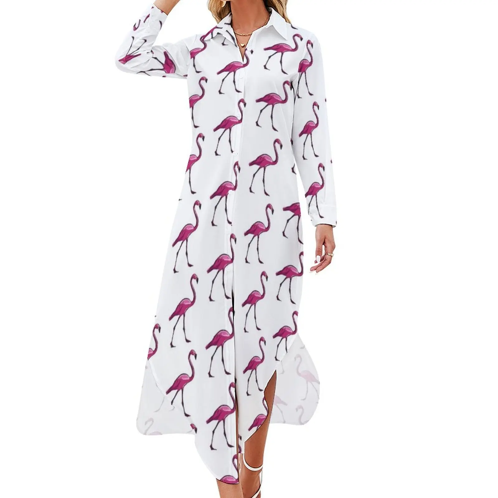 

PINK FLAMINGO Long Sleeved Shirt Dress dresses ladies 2024 summer elegant dresses for women