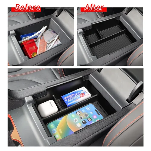 Imagen 2 del producto Para BYD Shark 2024 2025 consola central reposabrazos caja de almacenamiento bandeja de coche organizadores accesorios orden negro
