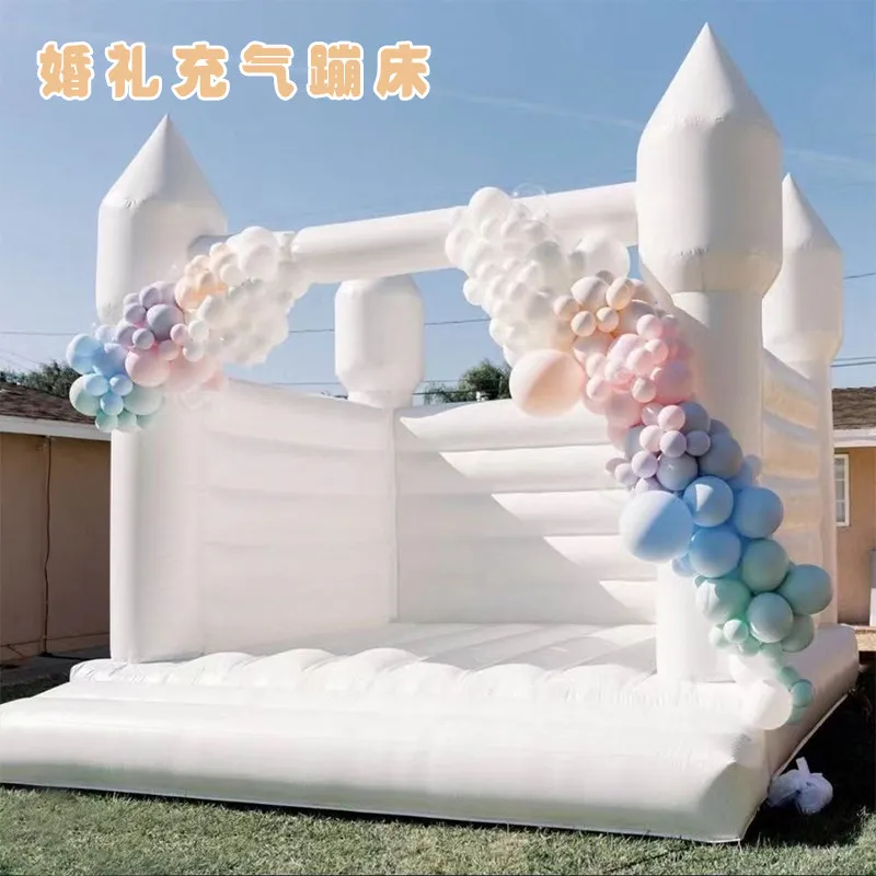 Inflatable White Wedding Jumping Bed European Proposal Birthday Party Castle European Wedding Outdoor Proposal Shooting Props