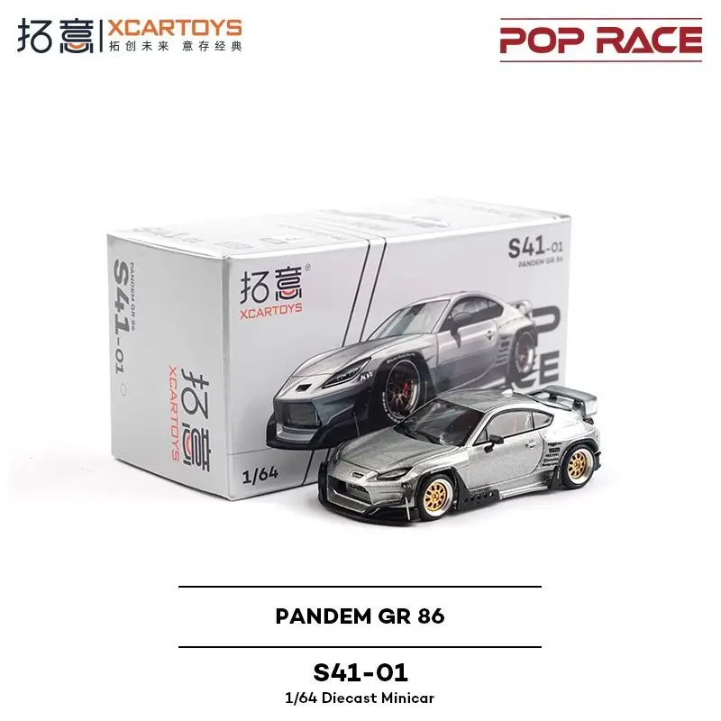 รถโมเดล XCARTOYS POPRACE 1/64 อัลลอยด์ไดแคสต์ รุ่น S41-01 Rocket Bunny GR86 ของเล่นรถยนต์