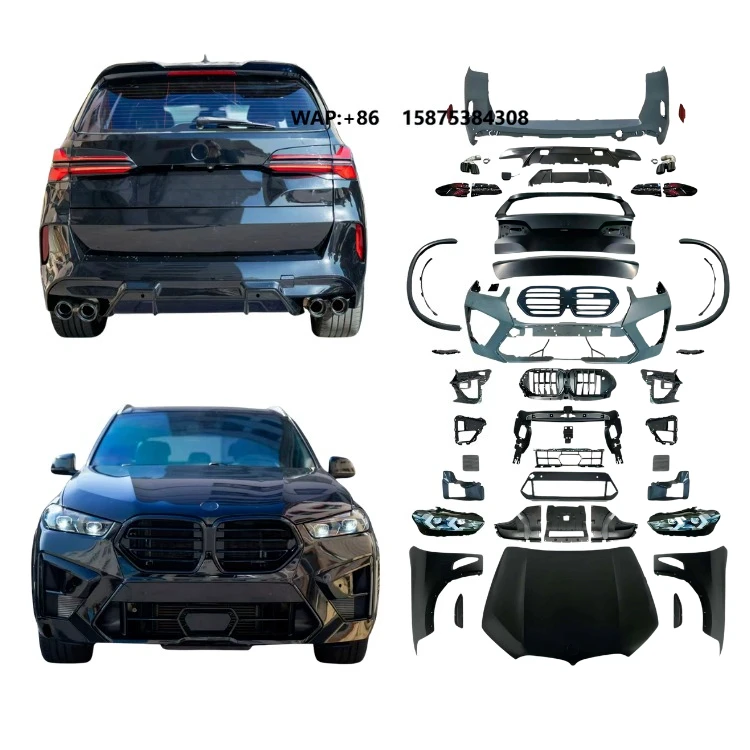 Karosserie-Kit für X5 F15 2014-2018 Upgrade auf 2025 X5M G05 Motorhaube Scheinwerfer Rückleuchte Stoßstange Nicht-Zuschnitt-Umrüstkit 2025 Neu