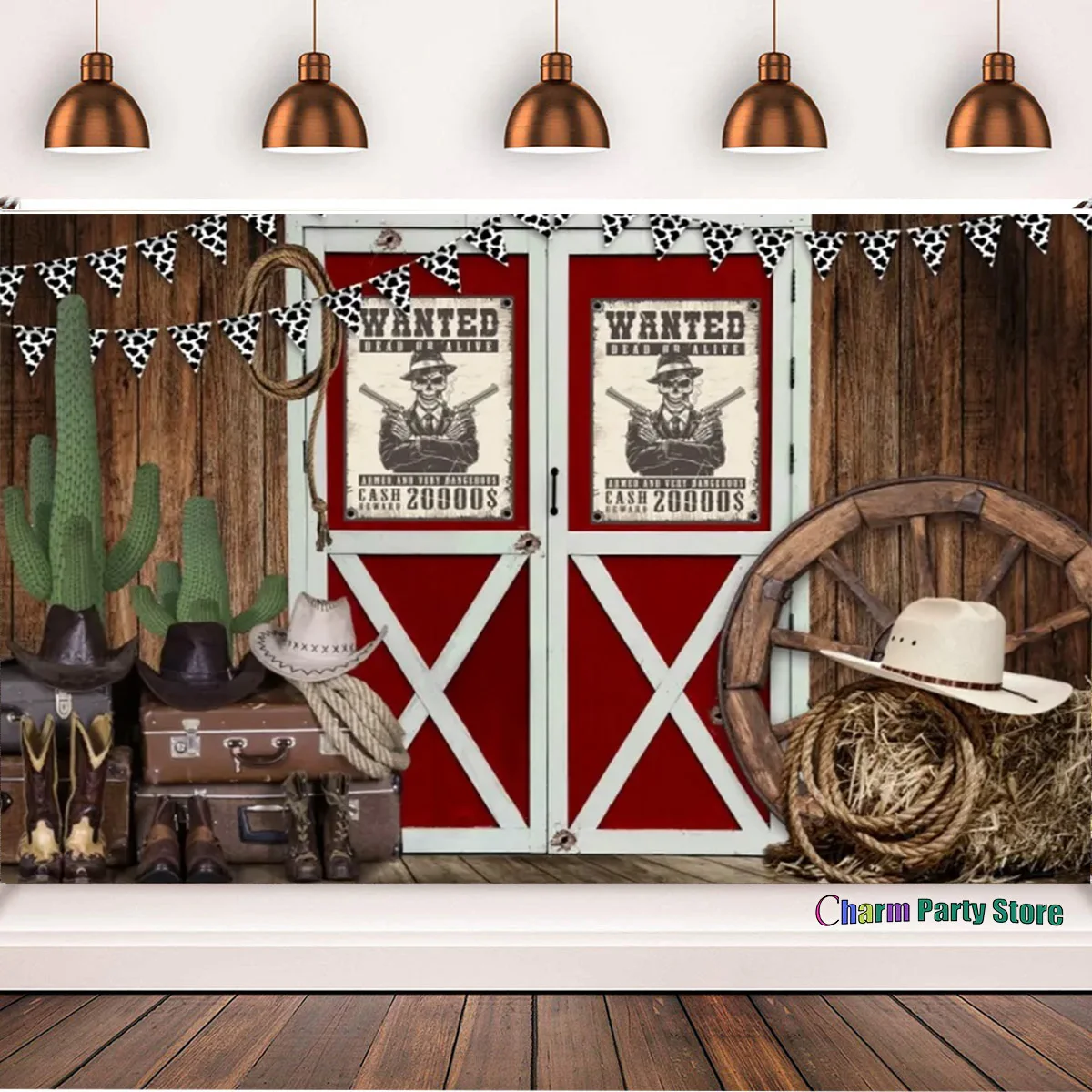 Charm Western Cowboy Backdrop Horse Rustic Farm Wood Barn Door Kids Birthday Party Decor Baby Shower Backdrop Photo Studio Props